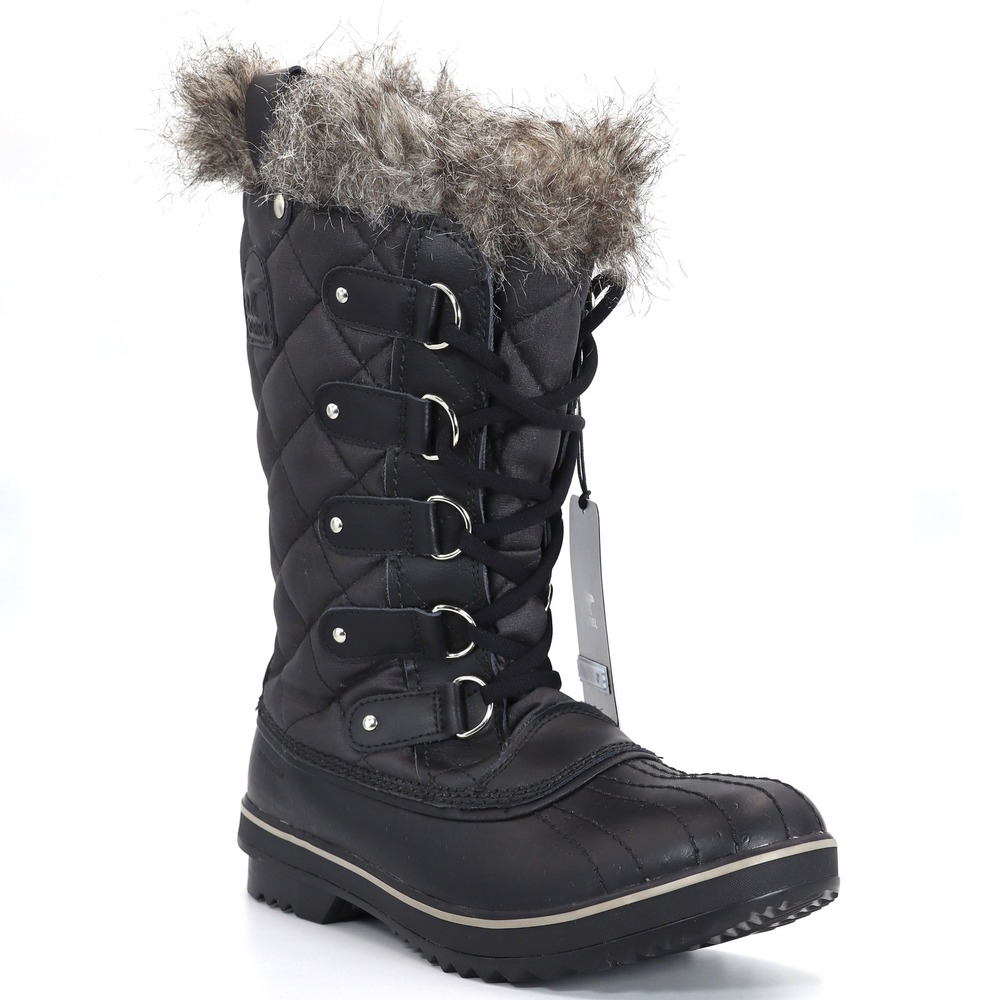 Sorel Tofino II NEW Women 10 Black Quilted Waterproof Faux Fur Winter Snow Boots